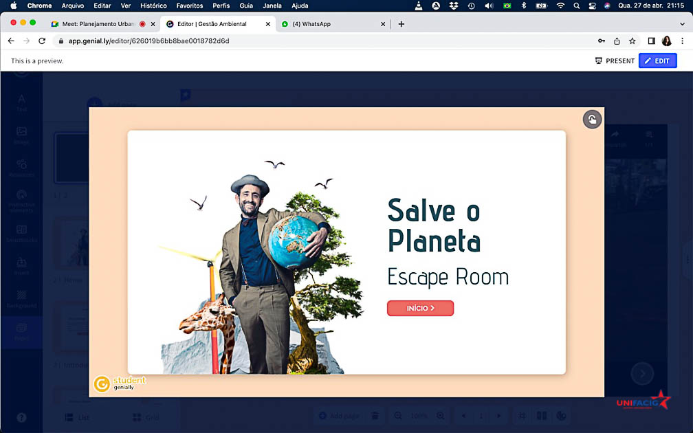 GENIALLY - MEU PRIMEIRO ESCAPE ROOM - GAMIFICAÇÃO NO ENSINO 